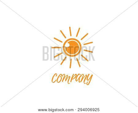 Photolight Logo Vector	- White Background Illustartion Design