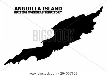Vector Map Of Anguilla Island With Name. Map Of Anguilla Island Is Isolated On A White Background. S
