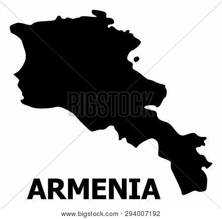 Vector Map Of Armenia With Title. Map Of Armenia Is Isolated On A White Background. Simple Flat Geog
