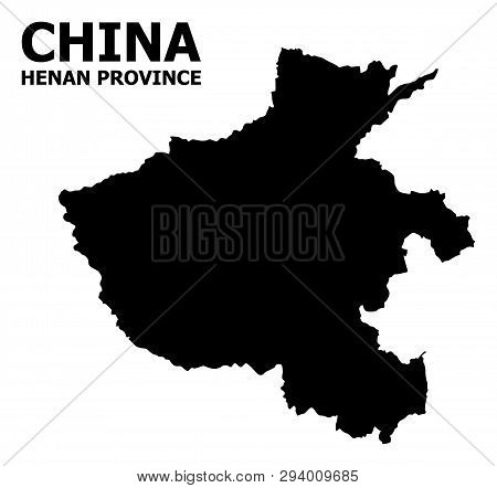 Vector Map Of Henan Province With Title. Map Of Henan Province Is Isolated On A White Background. Si