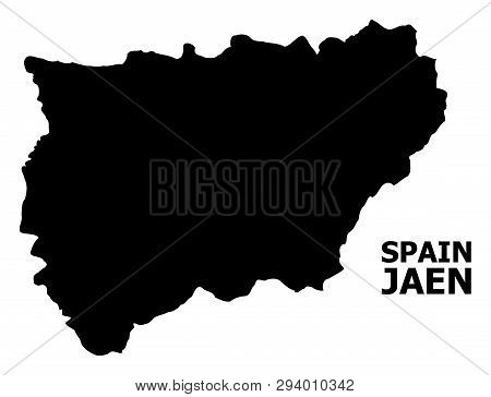 Vector Map Of Jaen Spanish Province With Caption. Map Of Jaen Spanish Province Is Isolated On A Whit