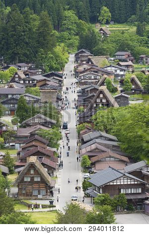 Historical Village Of Shirakawa-go. Shirakawa-go Is One Of Japan's Unesco World Heritage Sites Locat