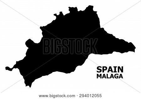 Vector Map Of Malaga Province With Name. Map Of Malaga Province Is Isolated On A White Background. S