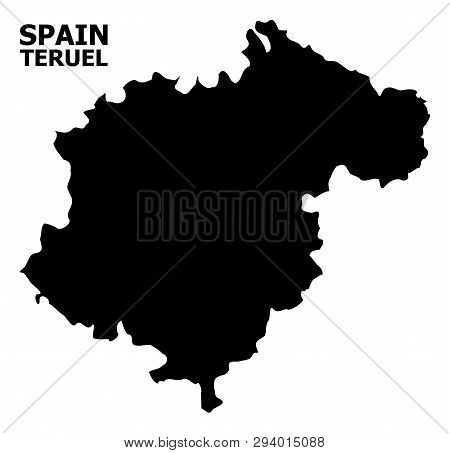 Vector Map Of Teruel Province With Name. Map Of Teruel Province Is Isolated On A White Background. S