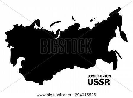 Vector Map Of Ussr With Caption. Map Of Ussr Is Isolated On A White Background. Simple Flat Geograph