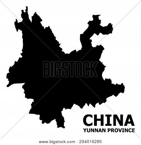 Vector Map Of Yunnan Province With Name. Map Of Yunnan Province Is Isolated On A White Background. S