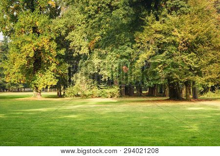 Monza Large Park In Autumn. At Monza. Italy