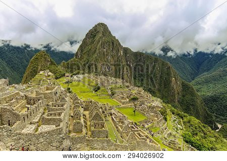 Cusco Region, Machupicchu District, Peru - Dec 2014: Aerial View Of The Ancient Citadel Of Machu Pic