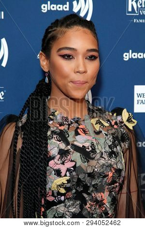LOS ANGELES - MAR 28:  Alexandra Shipp at the 30th Annual GLAAD Media Awards at the Beverly Hilton Hotel on March 28, 2019 in Los Angeles, CA