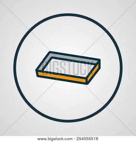 Baking Sheet Icon Colored Line Symbol. Premium Quality Isolated Cake Tray Element In Trendy Style.