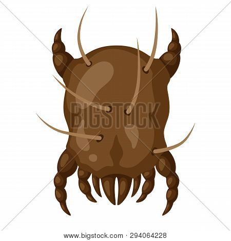 Icon Dust Mite Insect. Illustration Solated On White Background.