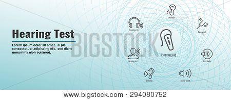 Hearing Test Web Header Banner W Sound Wave Images Set