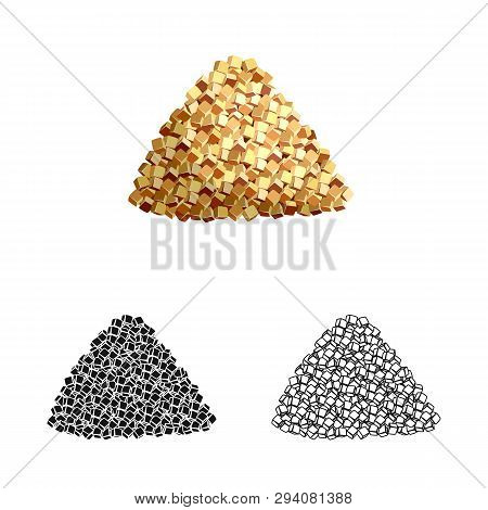 Isolated Object Of Piece  And Granulated Icon. Set Of Piece  And Jaggery Stock Vector Illustration.
