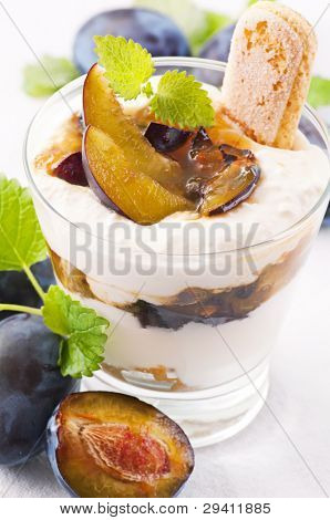 Blomme dessert med mascarpone
