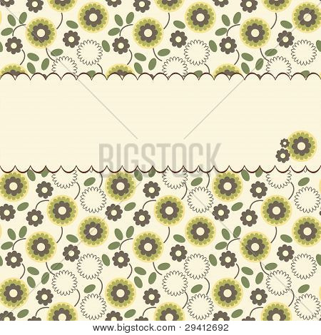 Vector floral pattern with a frame
