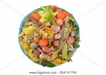 Recycling For Compost Fruits, Vegetagles, Fish, Egg And Bones