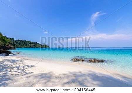 Beautiful Beach View Koh Chang Island Seascape At Trad Province Eastern Of Thailand On Blue Sky Back