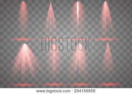 Scene Illumination Collection, Transparent Effects. Bright Lighting With Spotlights.