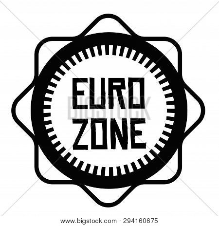 Euro Zone Stamp On White Background. Signs And Symbols Series.