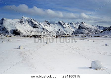 Sandbotnen landscape in Lofoten Archipelago, Norway 