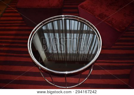 Beautiful Small Glass Table With Metal Legs