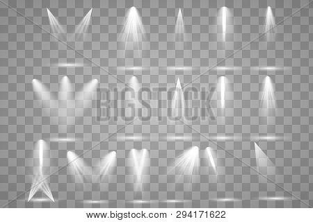 Scene Illumination Collection, Transparent Effects. Bright Lighting With Spotlights.