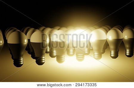 Modern Led Lamp Isolated 3d, Eco Energy Concept, Close Up