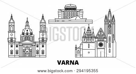 Bulgaria, Varna Line Travel Skyline Set. Bulgaria, Varna Outline City Vector Illustration, Symbol, T