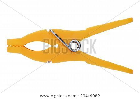 Žlutá plastová Clothespins s Metal jaro