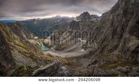 Mountains Landscape With Inversion At Sunset As Seen From Sedlo Vaha In High Tatras, Slovakia