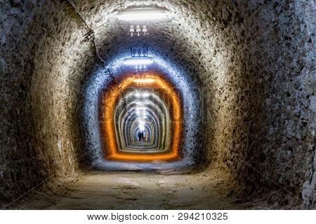TURDA, ROMANIA - MARCH 10, 2018: Turda Salt Mine or Salina Turda, well known landmark in Transylvania with an underground museum and theme park, Romania, Europe