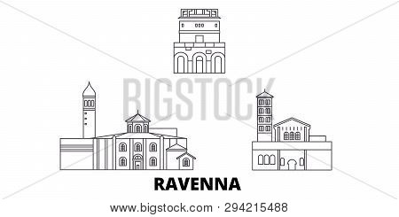 Italy, Ravenna City Line Travel Skyline Set. Italy, Ravenna City Outline City Vector Illustration, S