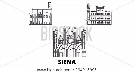 Italy, Siena Line Travel Skyline Set. Italy, Siena Outline City Vector Illustration, Symbol, Travel 