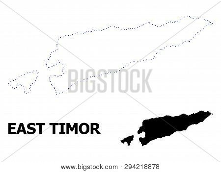 Vector Contour Map Of East Timor With Name. Map Of East Timor Is Isolated On A White Background. Sim