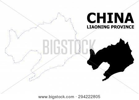 Vector Contour Map Of Liaoning Province With Name. Map Of Liaoning Province Is Isolated On A White B