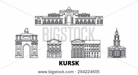 Russia, Kursk Line Travel Skyline Set. Russia, Kursk Outline City Vector Illustration, Symbol, Trave