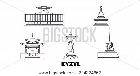 Russia, Kyzyl Line Travel Skyline Set. Russia, Kyzyl Outline City Vector Illustration, Symbol, Trave