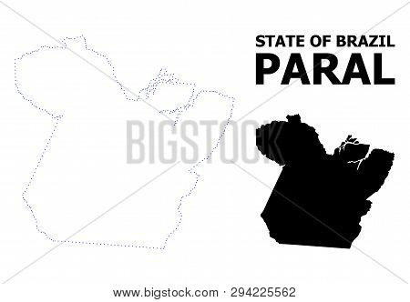 Vector Contour Map Of Paral State With Caption. Map Of Paral State Is Isolated On A White Background