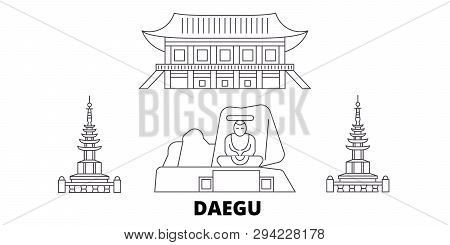 South Korea, Daegu Line Travel Skyline Set. South Korea, Daegu Outline City Vector Illustration, Sym