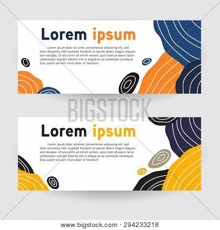 Abstract Circle Shape With Line, Vector Background Banner Template