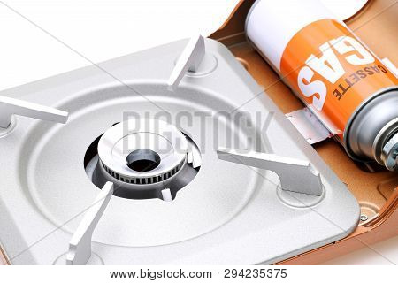 Portable Gas Stove On A White Background