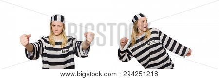 Funny prison inmate in concept