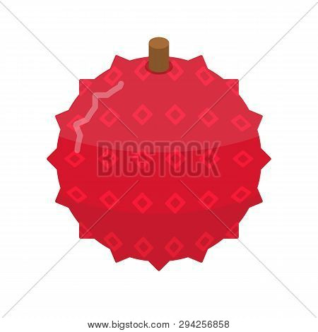 Whole Lychees Icon. Isometric Of Whole Lychees Vector Icon For Web Design Isolated On White Backgrou