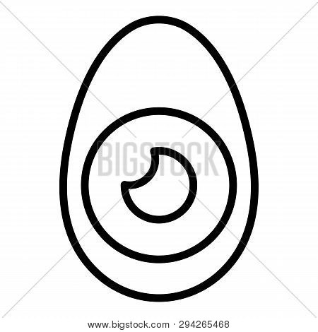 Half Boiled Egg Icon. Outline Half Boiled Egg Vector Icon For Web Design Isolated On White Backgroun