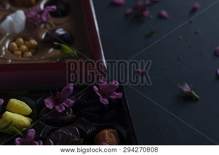 Eid Mubarak. Different Iftar Sweets. Celebrating Eid Al Adha. Islamic Traditional Holiday. Eid Al-fi