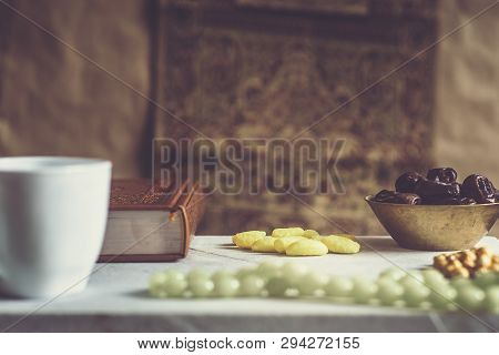 Eid Mubarak. Different Iftar Sweets. Celebrating Eid Al Adha. Islamic Traditional Holiday. Eid Al-fi