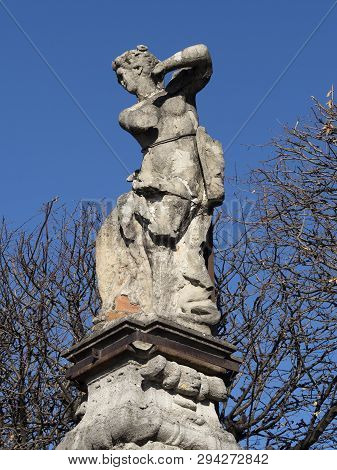Montevecchia, Lecco, Brianza, Lombardy, Italy: Old Statue Of Historic Villa