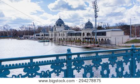 Boating Lake In Main City Park In Budapest, Hungary.