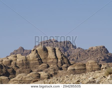 Petra; Raqmu - Historic Ruins Of The Ancient, Rock City Of The Nabatean Arabians. It Is Located In S