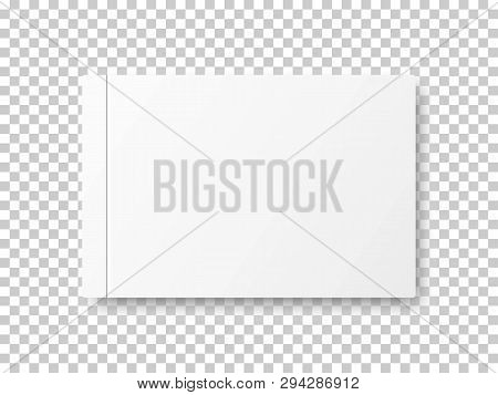 Realistic Closed Blank Book Isolated On Transparent Background. Top View. Mock Up Template For Your 